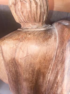 HAND CARVED FOLK ART AND LONGABERGER BASKET