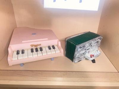VINTAGE CHILDREN’S TOY PIANO AND ACCORDION