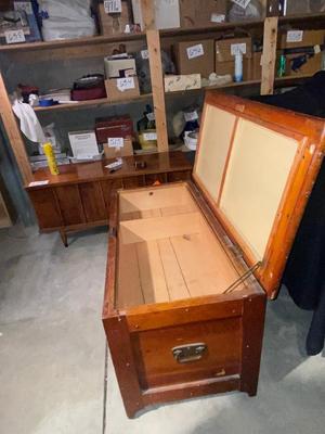 BIG STURDY OLD WOODEN CHEST