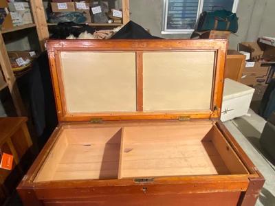 BIG STURDY OLD WOODEN CHEST