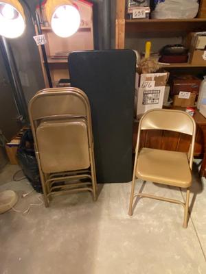 FOLDING TABLE AND CHAIRS