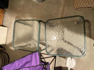 PATIO TABLES, COOLERS, FOLDING CHAIR