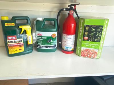 INSECTICIDES, FIRE EXTINGUISHER AND PLANTING KIT