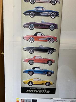 2 TIN SIGNS WITH RAISED ILLUSTRATIONS