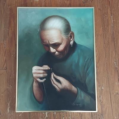 Three Signed Asian Portrait Paintings (LR-KD)