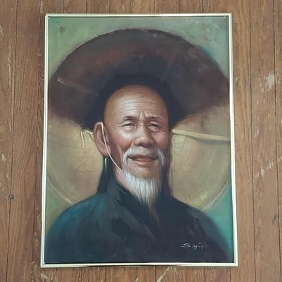 Three Signed Asian Portrait Paintings (LR-KD)