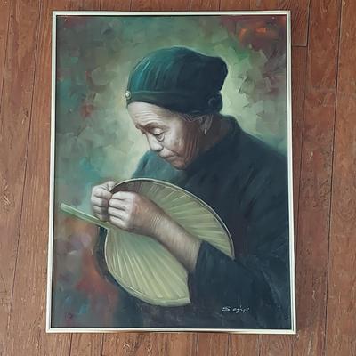 Three Signed Asian Portrait Paintings (LR-KD)