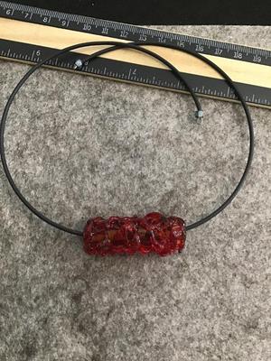 Red Blown Glass Collar Necklace