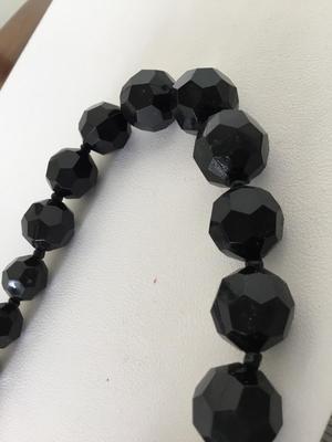 Faux beaded statement black necklace