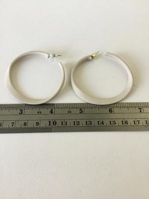 Beautiful gray hoop earrings