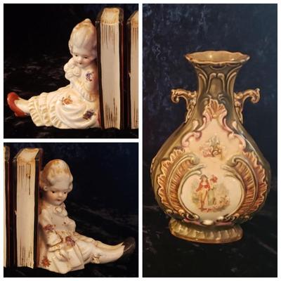 Victorian Style Bookends and Vase (LR-KD)
