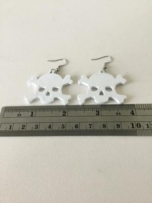 White skull fashion earrings