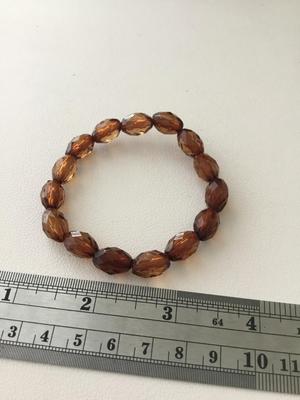 Light brown plastic beaded stretchy fashion bracelet