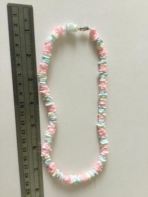 Vintage cotton candy colored quartz type fashion necklace