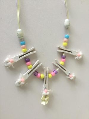 Vintage Easter beaded statement necklace