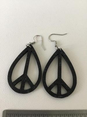 Black peace sign earrings