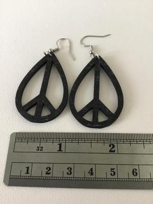 Black peace sign earrings
