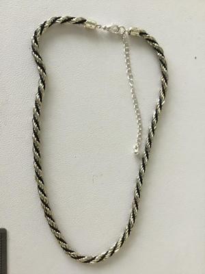 Beautiful twist silver tone necklace