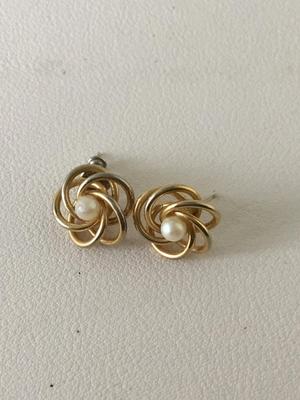 Gold tone stud earrings