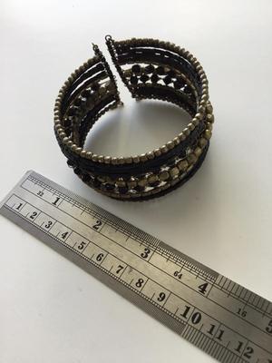 Black gold tone fashion cuff bracelet