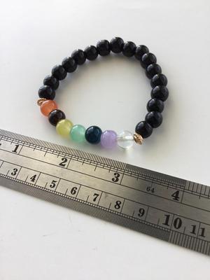 Beautiful colorful multi colored stretchy beaded fashion bracelet