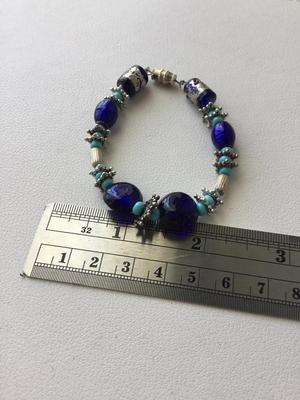 Beautiful blue beaded vintage bracelet