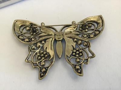 Avon SP Rhinestone and Enamel Butterfly Brooch