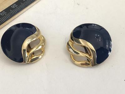 Blue and Gold Earrings