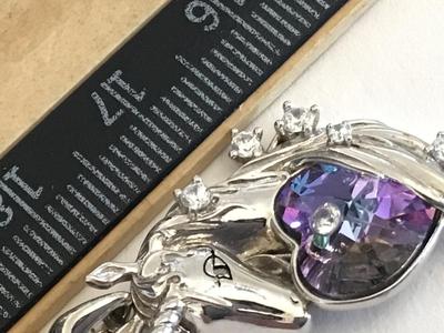 S925 Pendant and Chain unicorn purple crystal