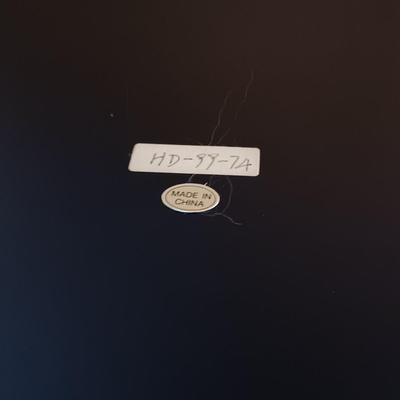 LOT 2: Roseville Pottery Baneda Green Vase w/ Metal-Legged Table