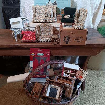 LOT 5: Large Collection of Vintage Dollhouse Furniture & Accessories (Some Broken Vintage Pieces Included)