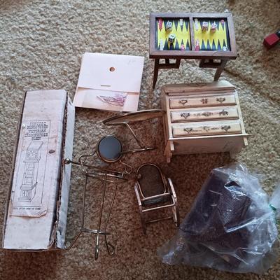 LOT 5: Large Collection of Vintage Dollhouse Furniture & Accessories (Some Broken Vintage Pieces Included)