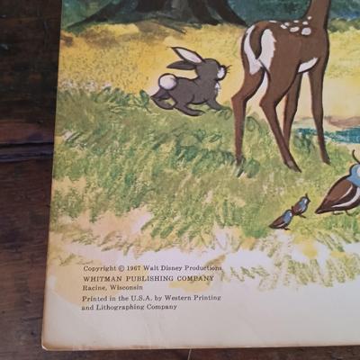 LOT 8: Large Resin Pinocchio Figurine w/ Resin Mickey Mouse Staue and Set of 3 Fairytale Books