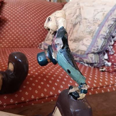 LOT 8: Large Resin Pinocchio Figurine w/ Resin Mickey Mouse Staue and Set of 3 Fairytale Books