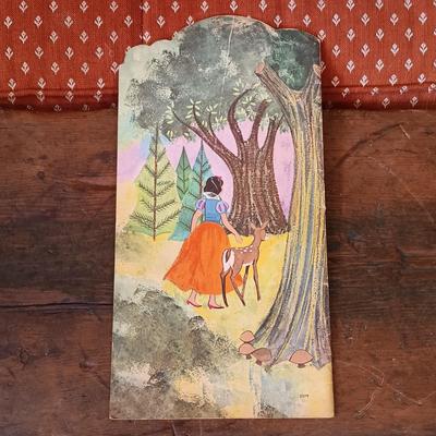 LOT 8: Large Resin Pinocchio Figurine w/ Resin Mickey Mouse Staue and Set of 3 Fairytale Books