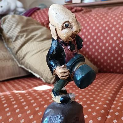 LOT 8: Large Resin Pinocchio Figurine w/ Resin Mickey Mouse Staue and Set of 3 Fairytale Books