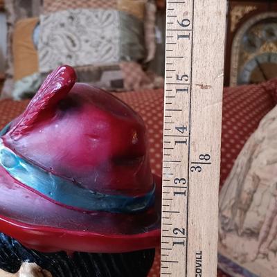 LOT 8: Large Resin Pinocchio Figurine w/ Resin Mickey Mouse Staue and Set of 3 Fairytale Books