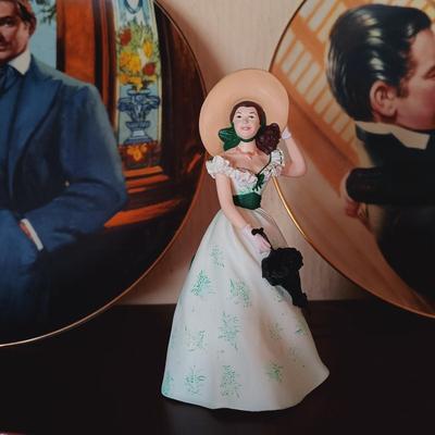 LOT 9: Gone with the Wind Collector's Plates, 1998 Hallmark Scarlett O'Hara Ornament, 1984 Avon Figurine & More