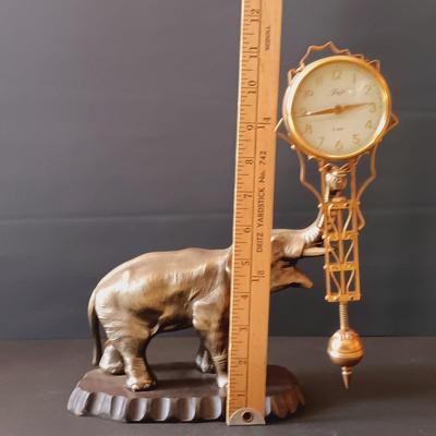LOT 10: Fuji Elephant 8-Day Mystery Swinging Clock