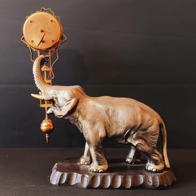 LOT 10: Fuji Elephant 8-Day Mystery Swinging Clock