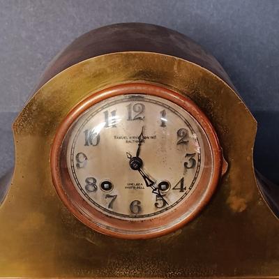 LOT 15: Samuel Kirk & Son Inc. Brass Chelsea Ship's Bell Tambour Mantel Clock