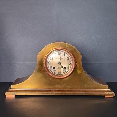 LOT 15: Samuel Kirk & Son Inc. Brass Chelsea Ship's Bell Tambour Mantel Clock