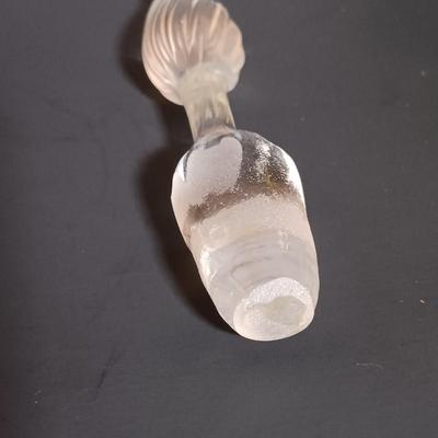 LOT 18: MCM Green Glass Decanter with Cordial Glasses