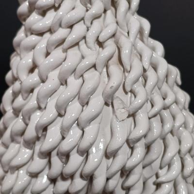 LOT 21: Cast Iron Cat Doorstop, Chalkware Crouching Cat & Italian 'Spaghetti Cat' (Some Broken Fur)