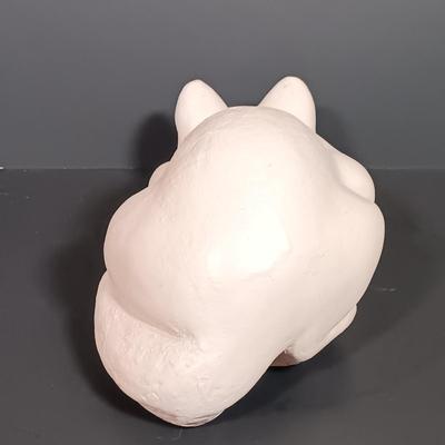 LOT 21: Cast Iron Cat Doorstop, Chalkware Crouching Cat & Italian 'Spaghetti Cat' (Some Broken Fur)