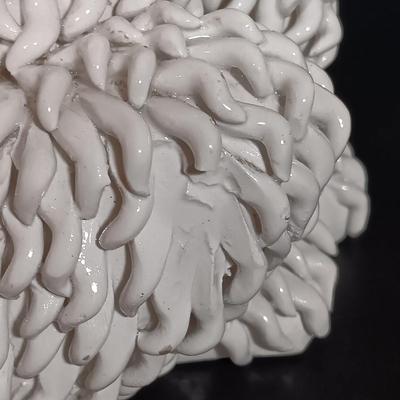 LOT 21: Cast Iron Cat Doorstop, Chalkware Crouching Cat & Italian 'Spaghetti Cat' (Some Broken Fur)