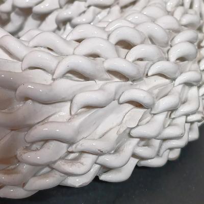 LOT 21: Cast Iron Cat Doorstop, Chalkware Crouching Cat & Italian 'Spaghetti Cat' (Some Broken Fur)