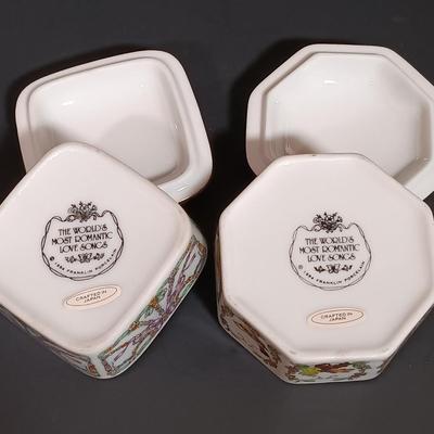 LOT 22: Franklin Mint 1984 Set of (6) 'World's Most Romantic Love Songs' Music Boxes