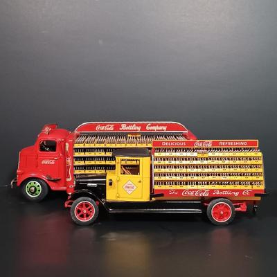 LOT 27: Danbury Mint Coca-Cola 1928 and 1938 Delivery Trucks