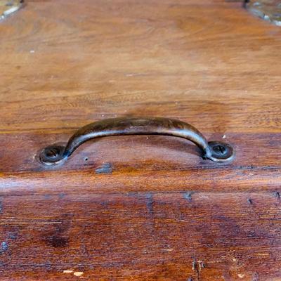 LOT 33: Antique/Early 20th Century Wood and Metal Icebox